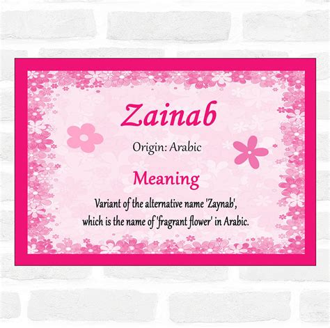 name meaning for zainab